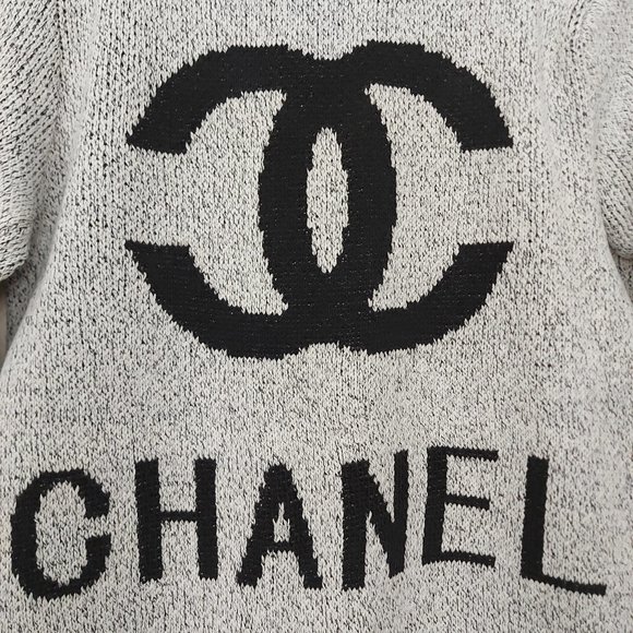 Chanel Womens Knit Open Cardigan Size S/M Long Sleeve Round Neck Pockets Gray - Picture 7 of 14